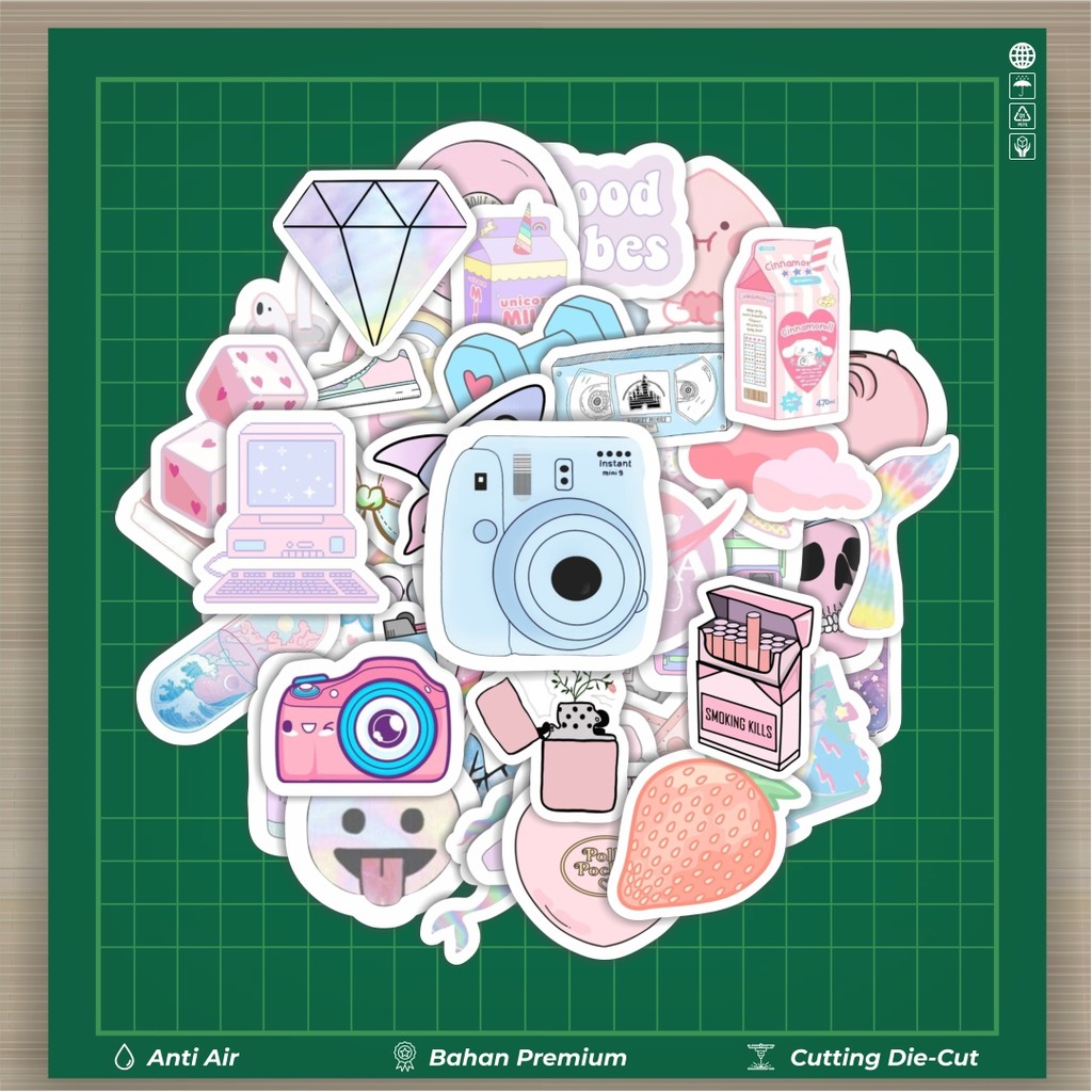 

HOT 50 PCS STIKER Stiker INS Style Pastel Stiker Fashion Cars Decal Dingin Kartu Album Custom Vinyl Anti Air- Sticker Aesthetic Buku Journal Koper Casing HP Tablet Laptop Helm Motor Botol Minum