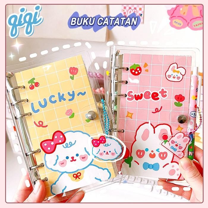 

80 lembar Binder note cute rabbit/buku atatan Harian Daily planner uku &atatan lsi Wlang Loose-Leaf - Qiqi Treasure - D