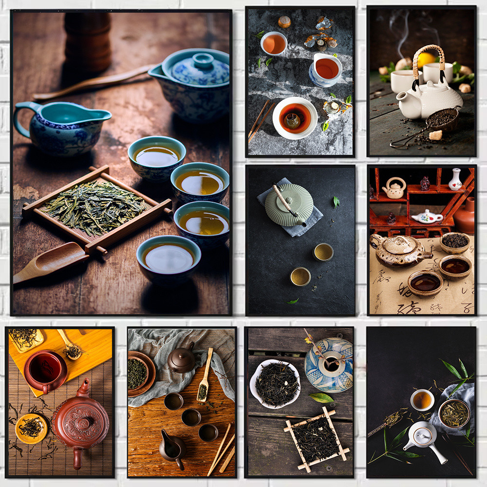 

Modern Art Chinese Tea Ceremony Utensils Picture Canvas Painting Home Room Decoration