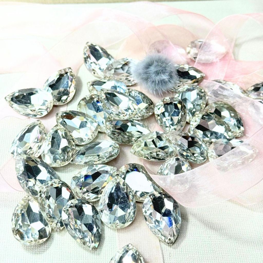 Payet Diamond Kristal Jahit | Kristal Jahit Kaca - Mote Batu Diamond Tempel Payet Jahit