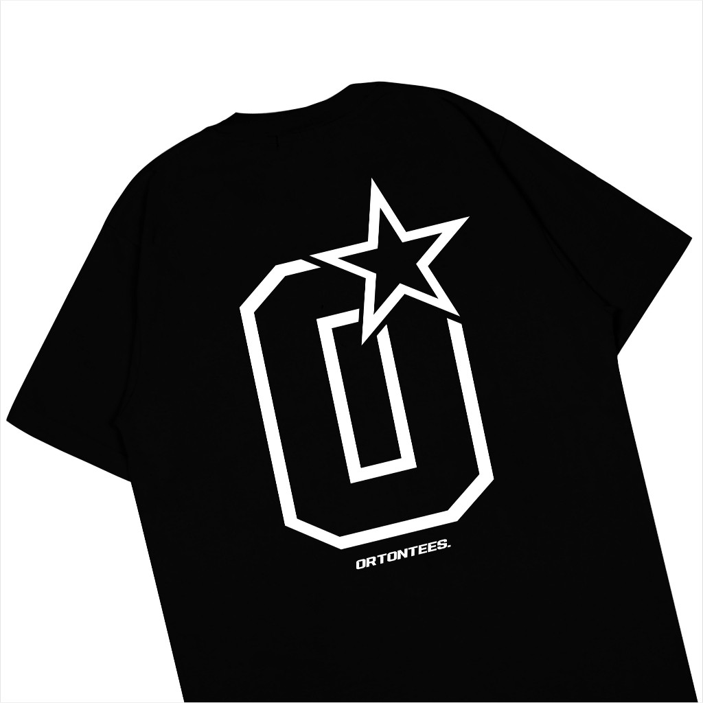 （COD）100% Desain（COD）100% ORTONTEES ORTSTAR Design BLACK T-Shirt Men Women Short Sleeve Combed Distr