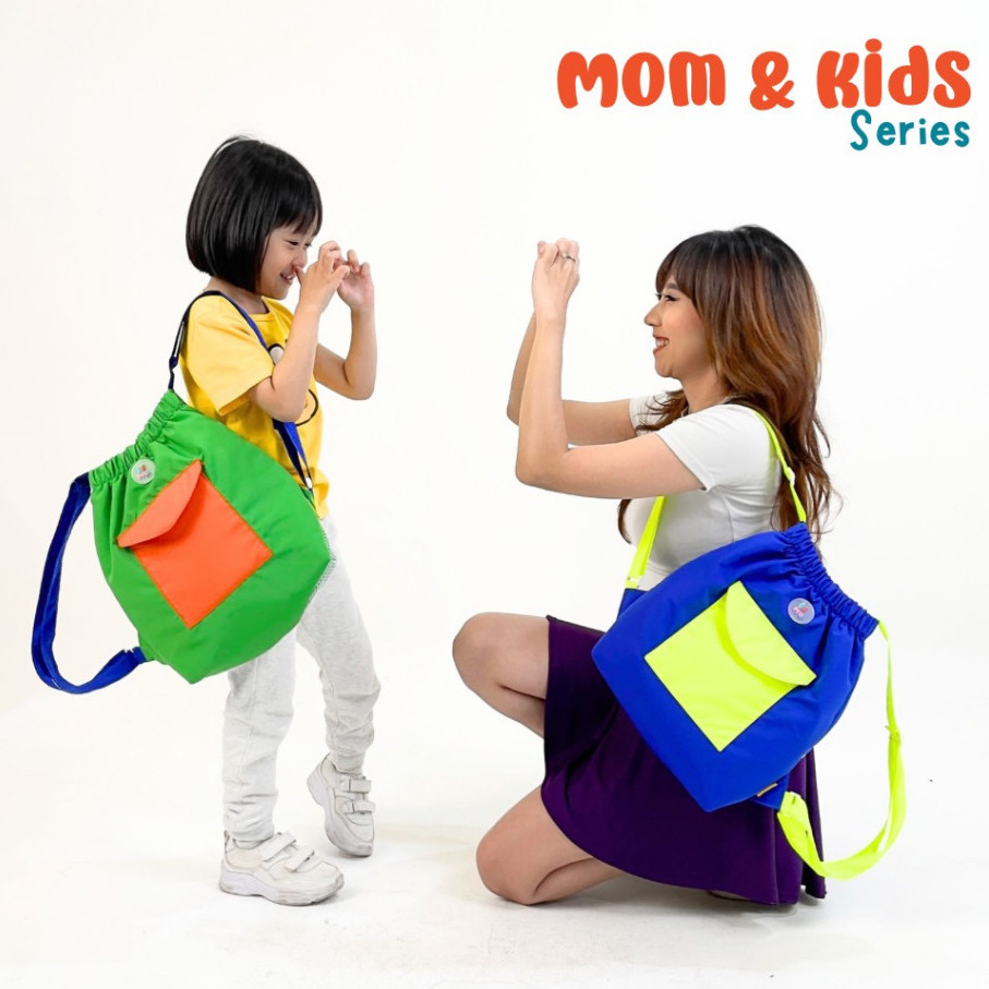 TEPKYANGFEMU KIDS Kizuna - Tas Sekolah Anak Lucu Waterproof - Ransel Puffy Unisex - Tas Couple Ibu d