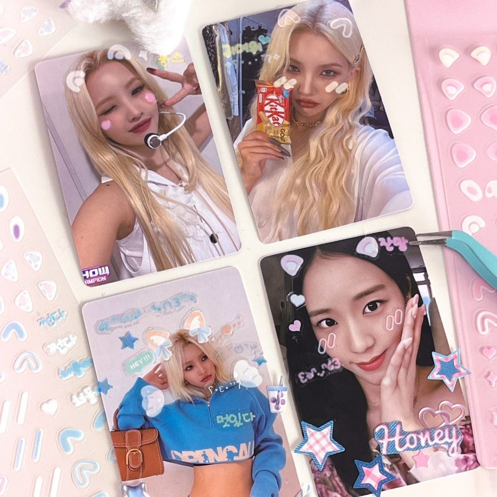 

Kawaii Album Decor Stickers Korean Cute Rabbit Ear Blusher Sticker DIY Photo Card PET Kids Toy Sticker Scrapbooking