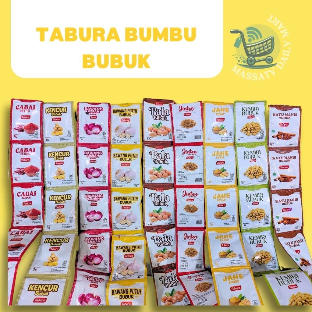 

BUMBU BUBUK TABURA LENGKAP 12 sachet