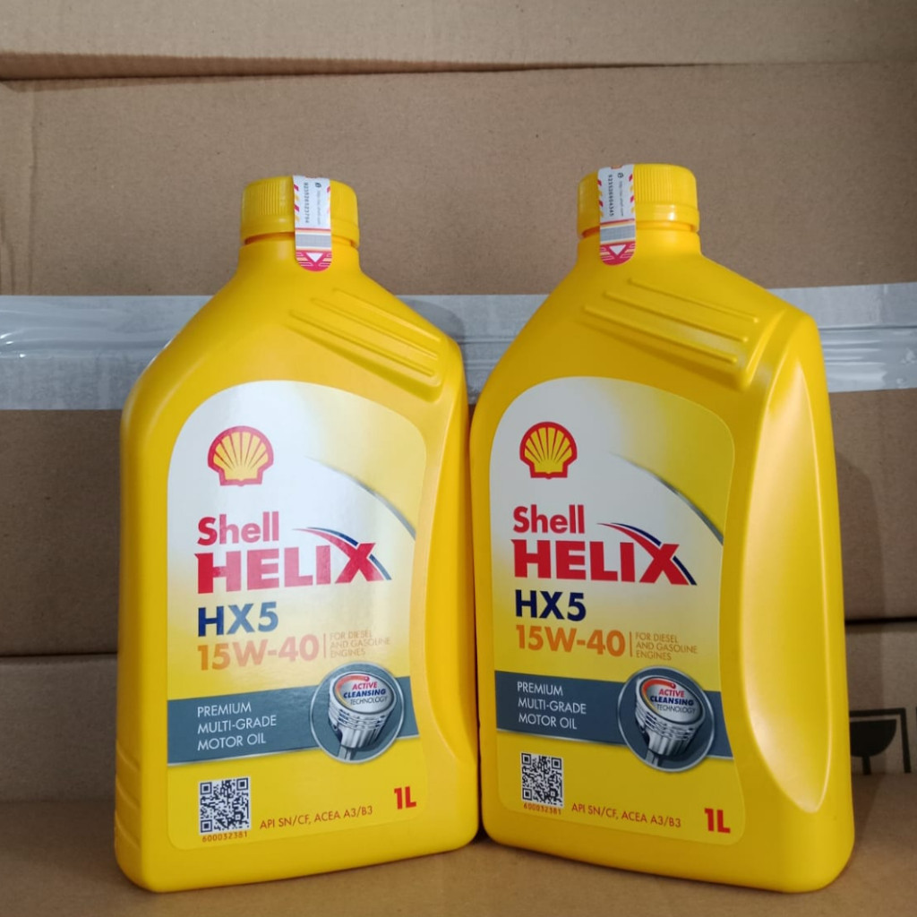 NEW | Oli Shell Helix 5 15w - 40 / Oli Mesin Mobil 1 Liter