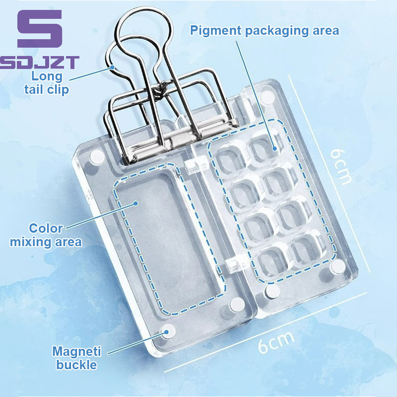 

Empty Mini Acrylic Watercolor Palette Portable Paint Box Travel Painting Paint Tray Student Outing Art Painting Supplies