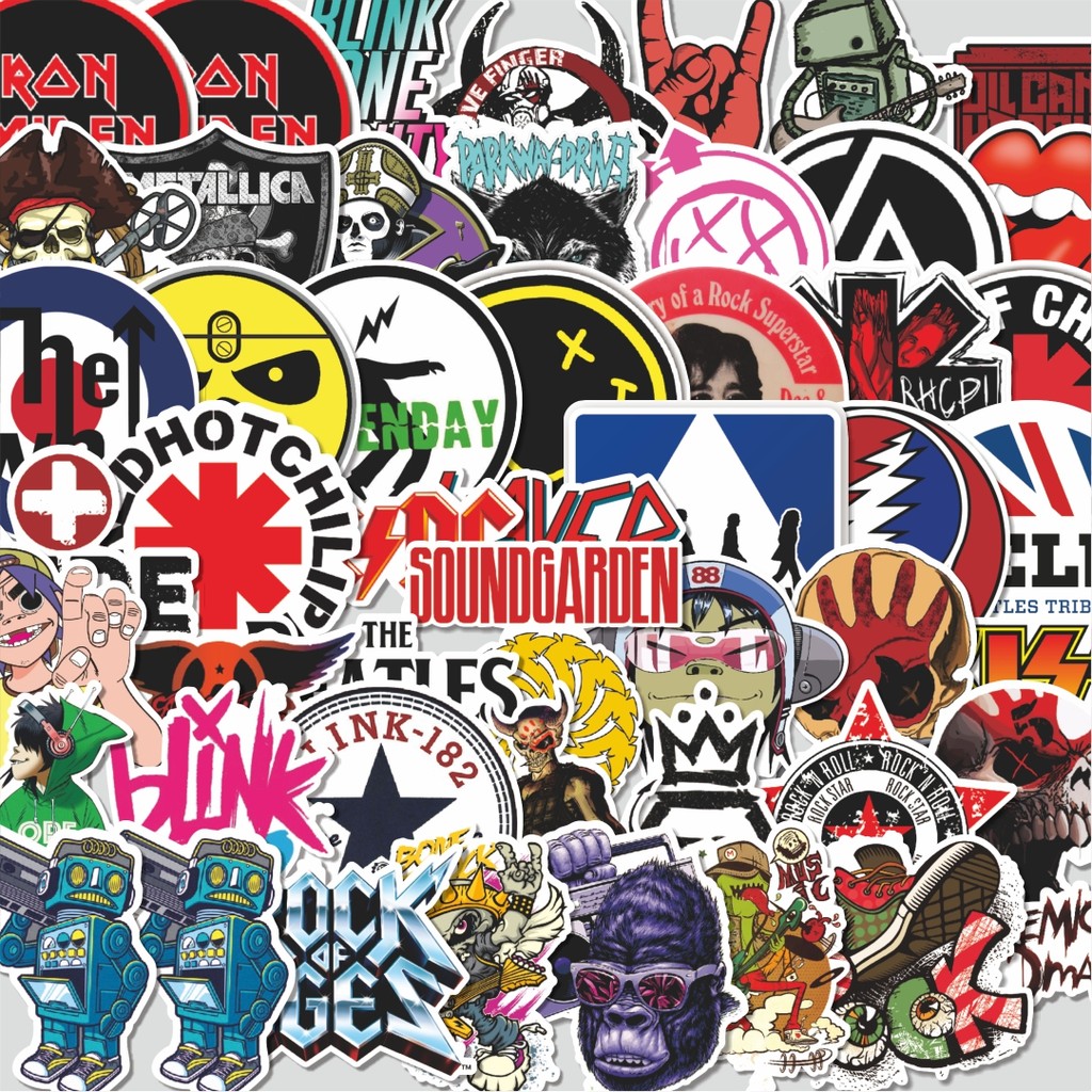 

Stiker Cutting Pack Stiker Mixed Logo Rock Band [Logo Band Rock Campuran] Isi 100Pcs Series Aesthetic Lucu Keren Untuk Koper Bahan Vynil