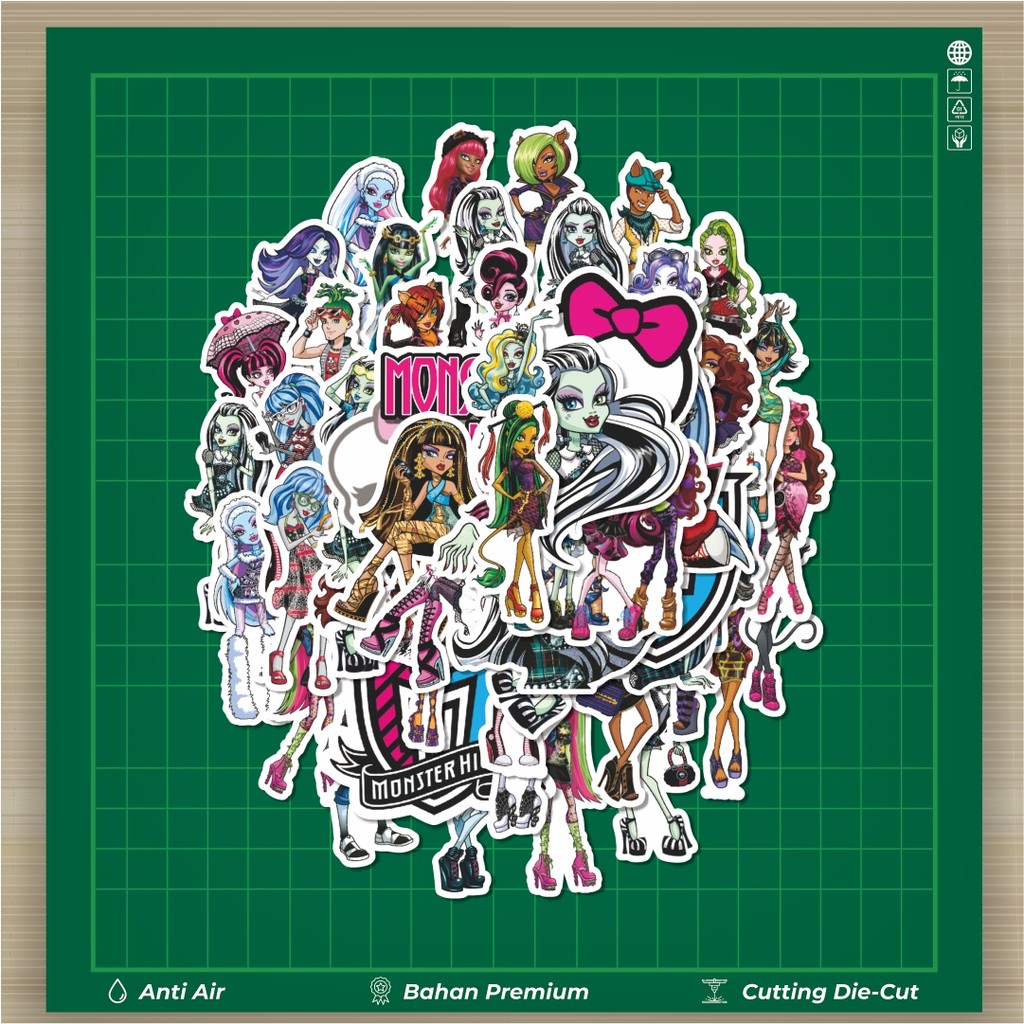 

HOT 50 PCS STIKER Monster High Series 3 Fashion Cars Decal Dingin Kartu Album Custom Vinyl Anti Air- Sticker Aesthetic Buku Journal Koper Casing HP Tablet Laptop Helm Motor Botol Minum