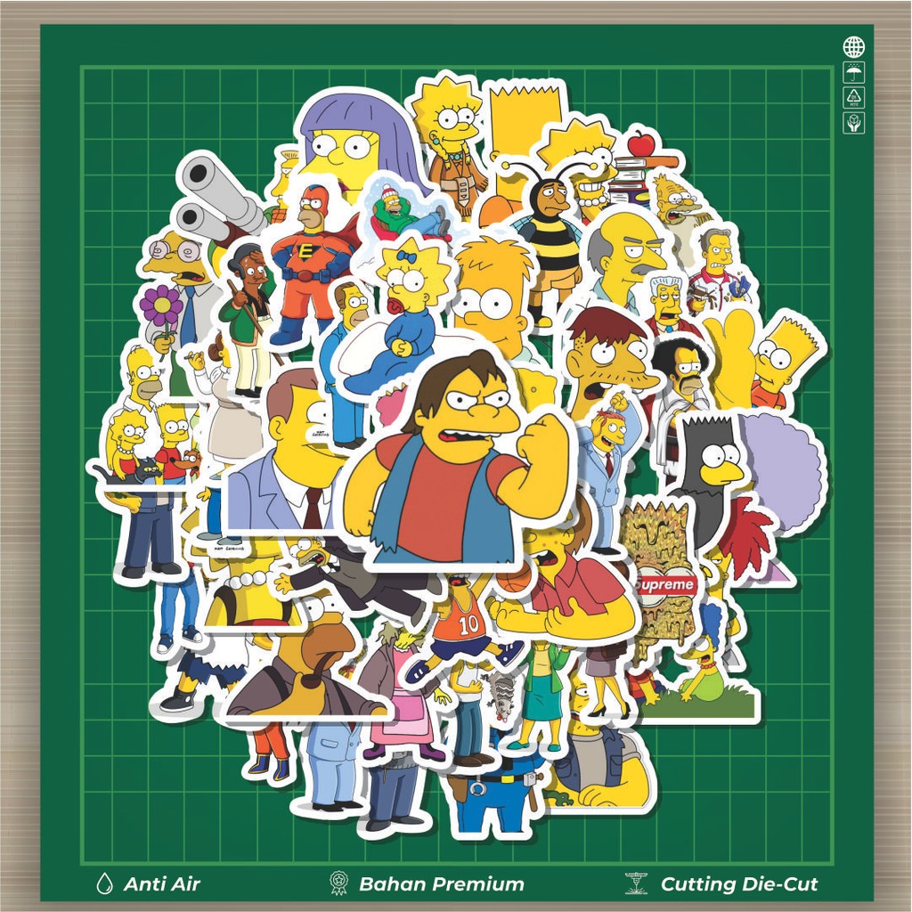 

HOT 50 PCS STIKER Stiker Kartun The Simpsons Series - Simpsons 3 Stiker Fashion Cars Decal Dingin Kartu Album Custom Vinyl Anti Air- Sticker Aesthetic Buku Journal Koper Casing HP Tablet Laptop Helm Motor Botol Minum
