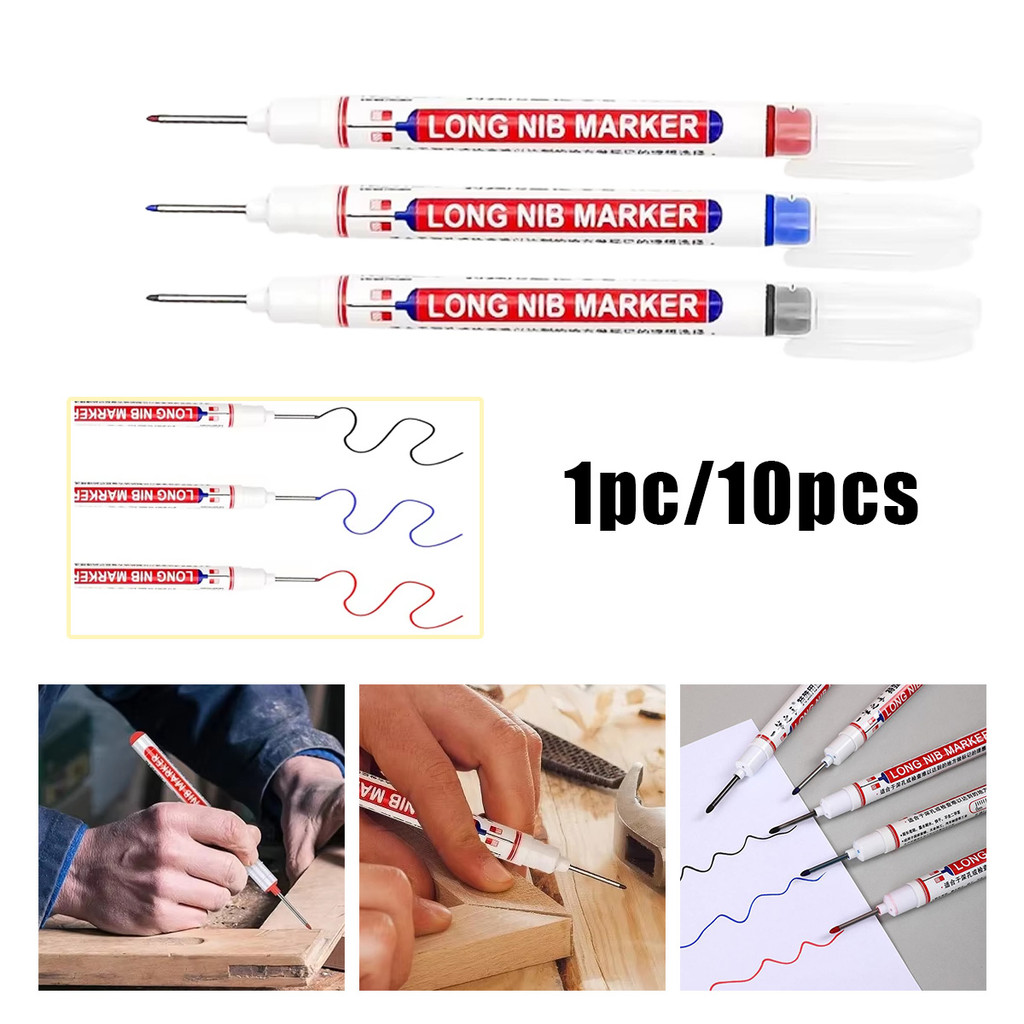 

10PCS Marker Spidol / Spidol Marker / Menandai Pena Tahan Air Dan Cepat Kering Long Nib Marker Pen