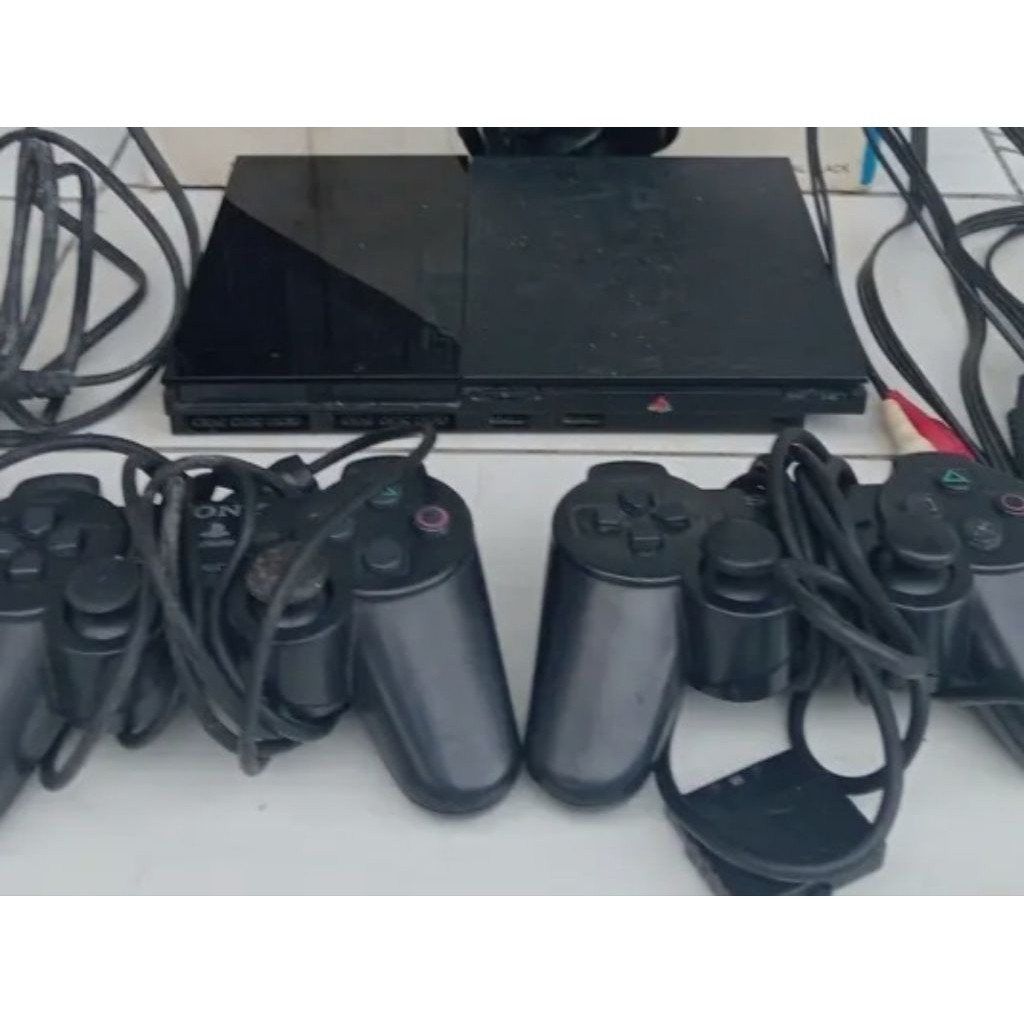 ps2 slim matrix seri 9 flashdisk 64gb kondisi bagus ok