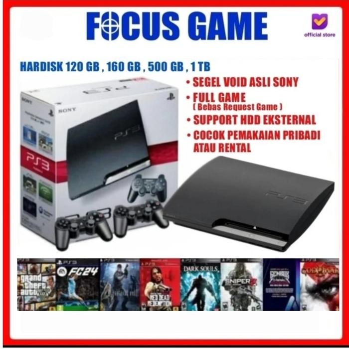 PS3 Slim Seri 3000 PS 3 CFW Console Hdd Internal Hardi Game Console - 3000 HDD 1 TB, 2 STIK OP