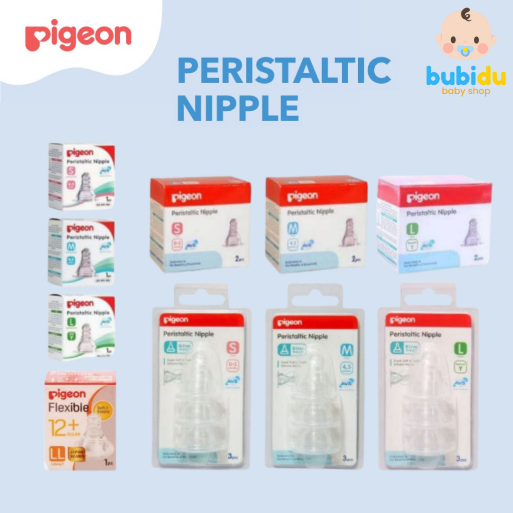 PIGEON Peristaltic Nipple For Slim Neck Bottle | Karet Pentil Dot Niple Pigeon 1 - 3pcs dari Newborn