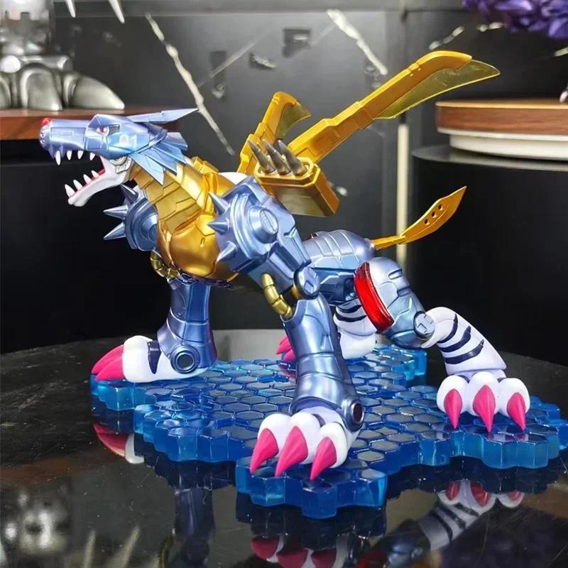 20cm Digimon Adventure Anime Figures Gk Metal Garurumon Action Figure Pvc Figurine Statue Collection