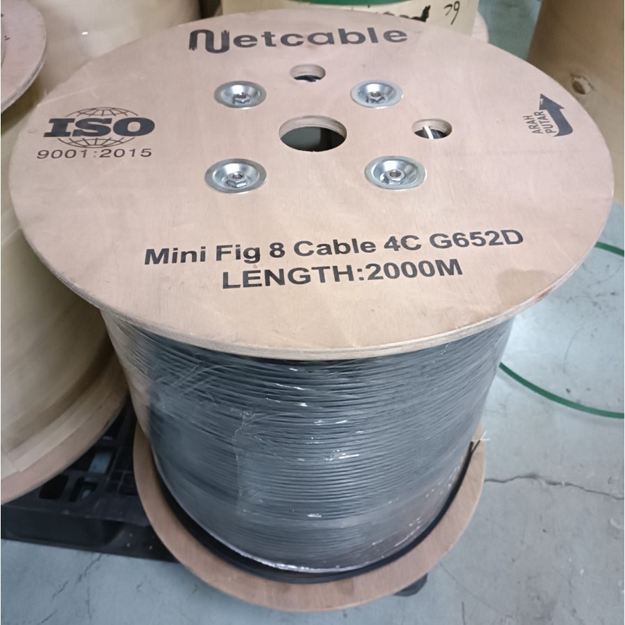 Kabel Fiber Optik  Netcable FO Mini FIG8 Fig 8 Panjang 2000M 2KM 2 CORE 4 CORE 6 CORE 12CORE