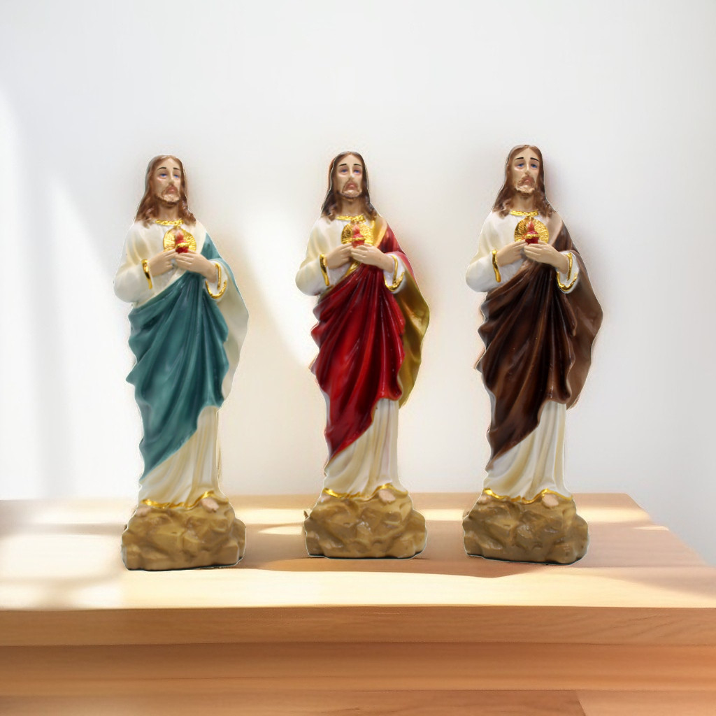 PATUNG YESUS HATI KUDUS MERAH 20 CM  / PATUNG TUHAN YESUS / PATUNG YESUS MURAH / PATUNG YESUS MARIA 