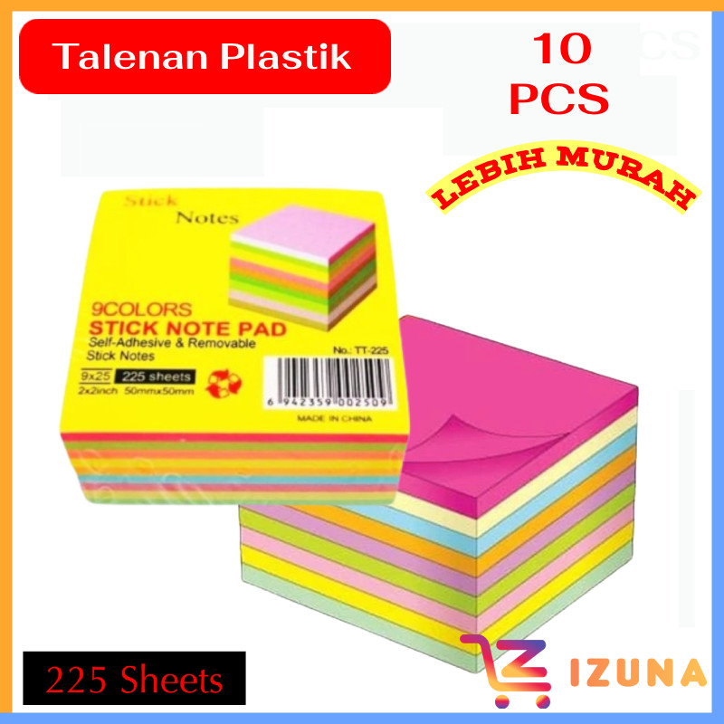 

IZ - [GROSIR] 10 PCS Memo Tempel Sticky Note 9 Warna |Kertas Catatan Tempel Praktis | Catatan Tempel Kantor Sekolah