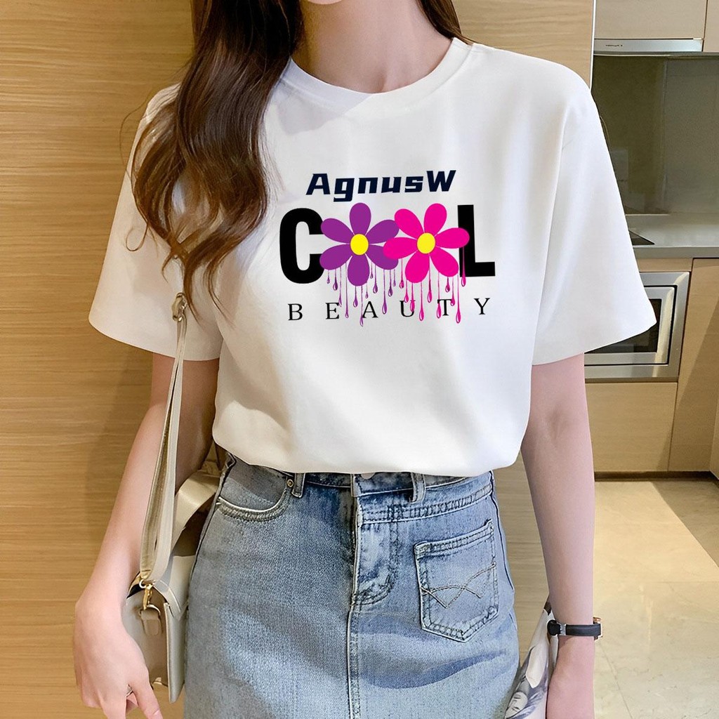 KAOS DISTRO PRIA DAN WANITA GAMBAR BUNGA KEKINIAN