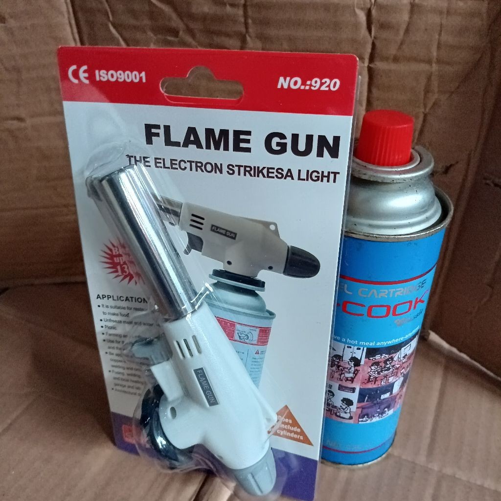 flame920&gas Refill Flame Gun Gas Torch Blow Torch Kepala Las Pemantik Otomatis 920