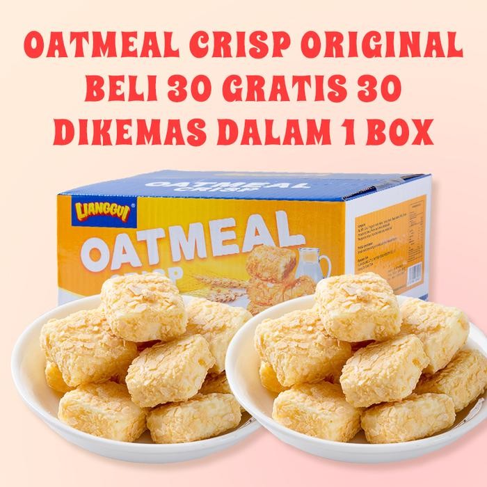 

[HALAL] LIANGGUI Biskuit OATMEAL CRISP, Oat Meal Crisp / Coklat / Wafer / Beli 30 Gratis 30 /Jajanan Paling Laris / Jajanan Populer / Cocok Sebagai Pengganti Sarapan - Oatmeal Rasa Original Sereal Beli 30 gratis 30