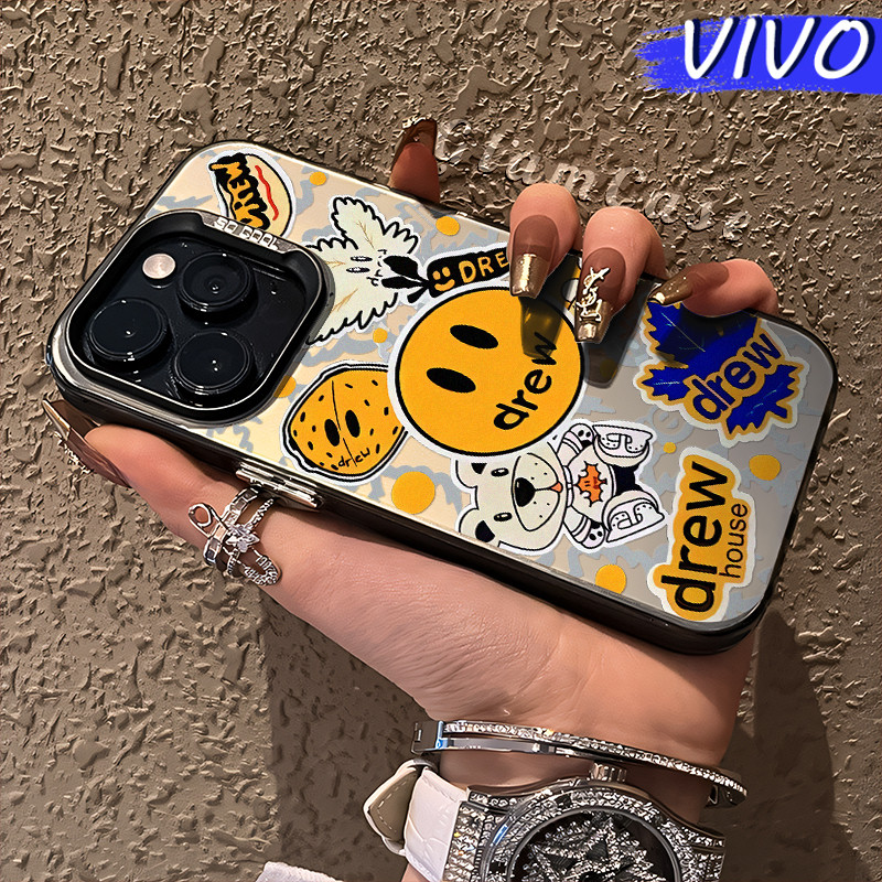 Coretan Senyum Glossy Hologram PC Case VIVO Y17s Y12 Y12S Y15s Y21 Y03 Y16 Y22 Y18 Y02 Y17 Y27s Y30 