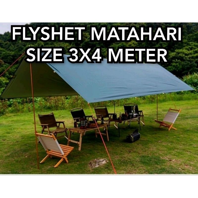 [COD] FLYSHEET 3X4 WATERPROOF 19 LOOP / FLYSET 19 LUBANG FOR HAMMOCK / FLYSEET TENDA / FLYSET CONSIN