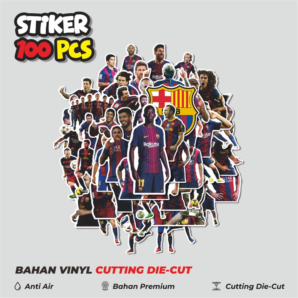 

Terbaru! 50 pcs Stiker FOOTBALL SERIES FC BARCELONA Dekorasi Lucu Kreatif untuk Notebook, Skateboard, HP