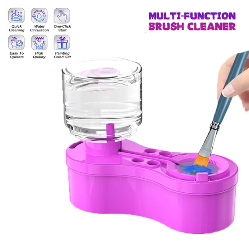 

Upgradation Paint Brush Cleaner Paint Brush Set With Drain And Brush Holder Water Circulation Brush Set Acrylic Watercolor Tools