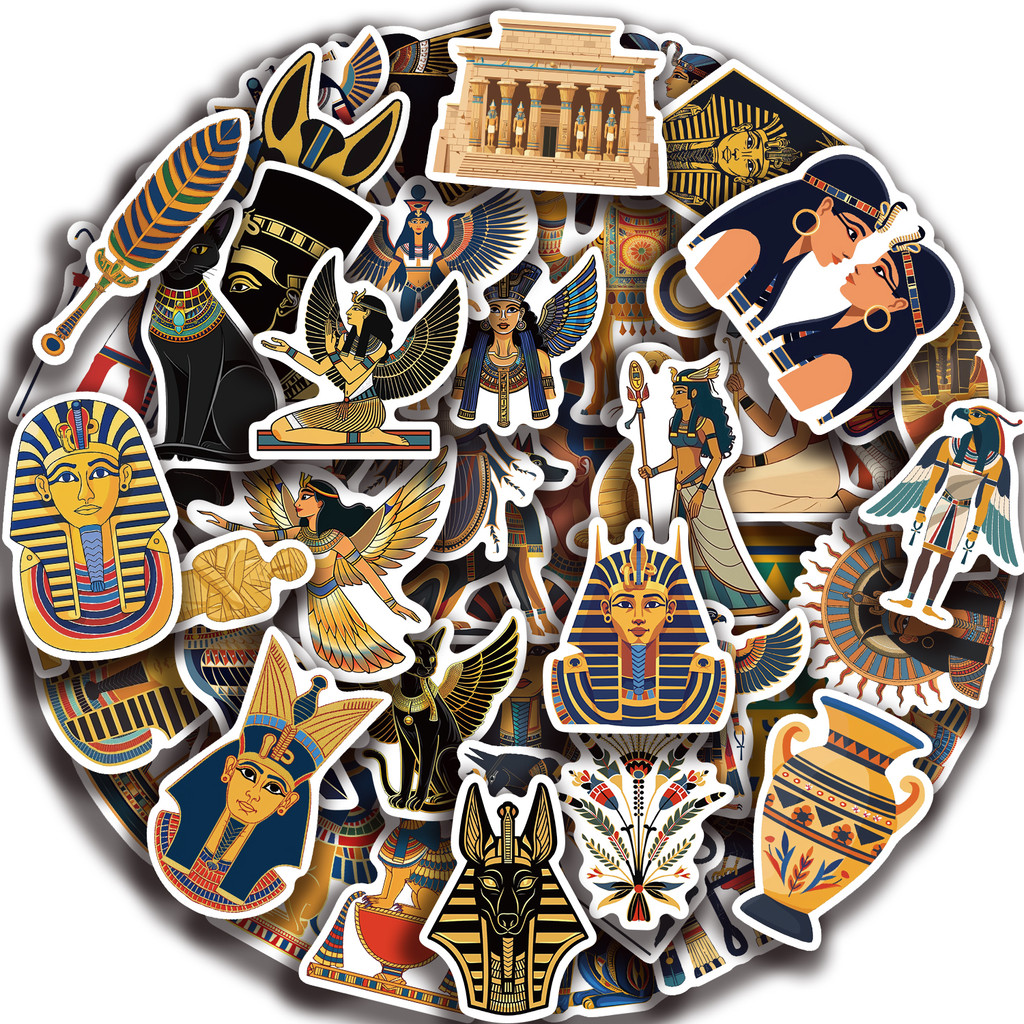

50PCS Ancient Egypt Stickers Waterproof DIY Decals For Skateboard Motorcycle Guitar Luggage Laptop Bicycle Sticker Kids Toys