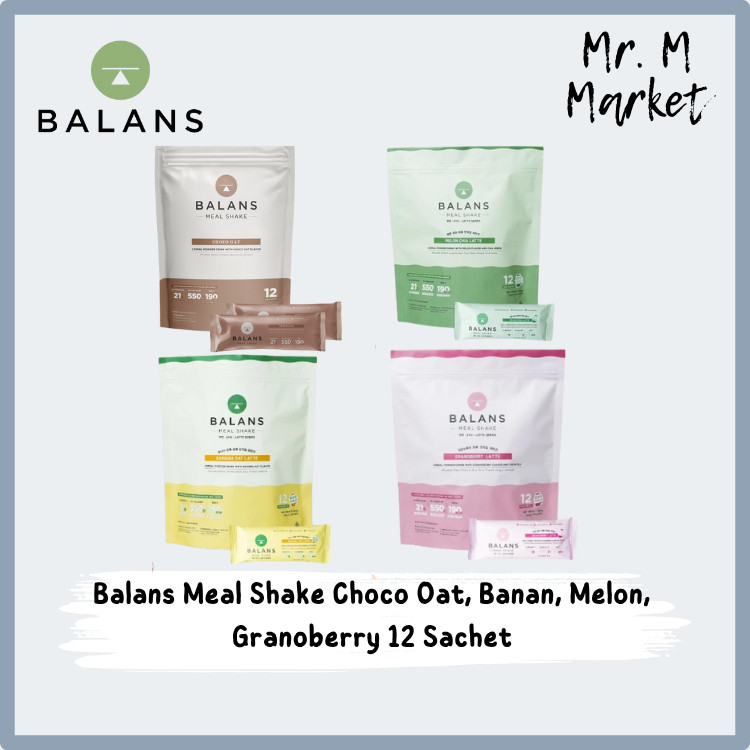 

[New Launch] BALANS Meal Shake | Choco Oat | Banana Oat Latte | Granoberry Latte | Melon Chia Latte | Susu Protein & Tinggi Kalsium Rendah Kalori | 12sachet