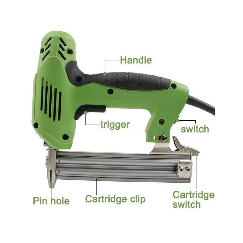 

Electric Nailer Stapler 1800W Furniture Staple Gun for Frame with Staples Nails Carpentry Woodworking Power Tools F30 With Nails