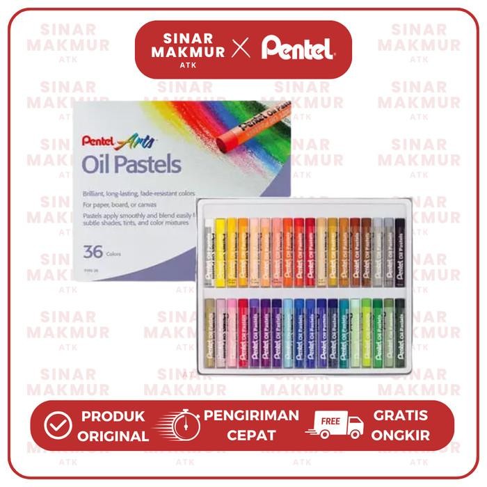 

Oil Pastel/Crayon Reguler Stick 36 Warna Pentel (Set)