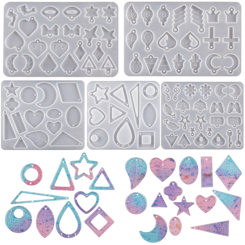

Earring Pendants Epoxy Resin Silicone Mold Star Moon Heart Shape Mould DIY Keychain Earring Pendant Jewelry Making Casting Mold
