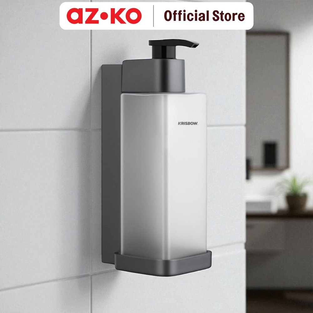 AZKO Krisbow 300 ml Dispenser Sabun Cair Manual Cd-1053c Liquid Soap Container Tabung Tempat Sabun S