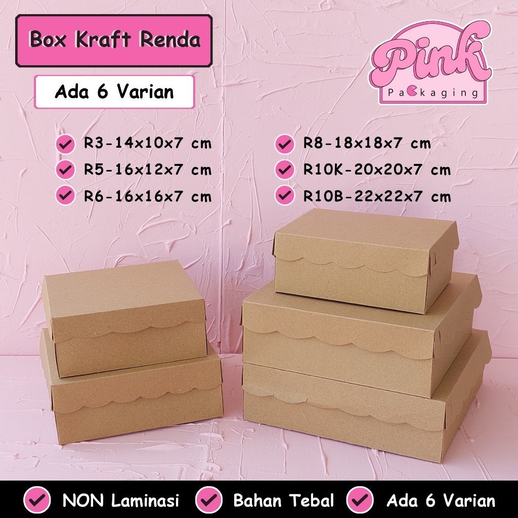 

Dos Kraft Renda Box Nasi Kotak Snack Ukuran R3 R5 R6 R8 R10K R10B NON LAMINASI Isi 100 pcs