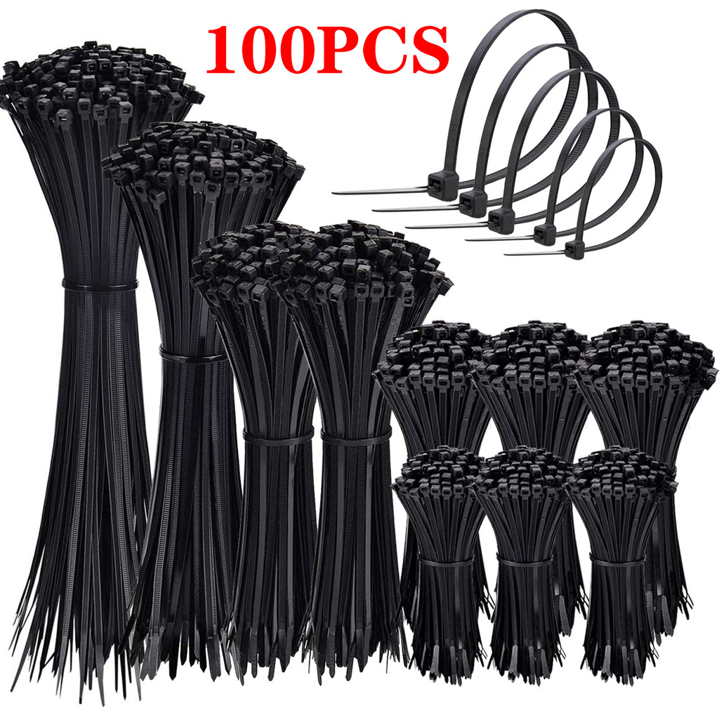 

Self-locking Plastic Nylon Cable Tie 100pcs Black 2.5x100 Cable Tie Fastening Ring 2.5x200 industrial Cable Tie Cable Tie Set