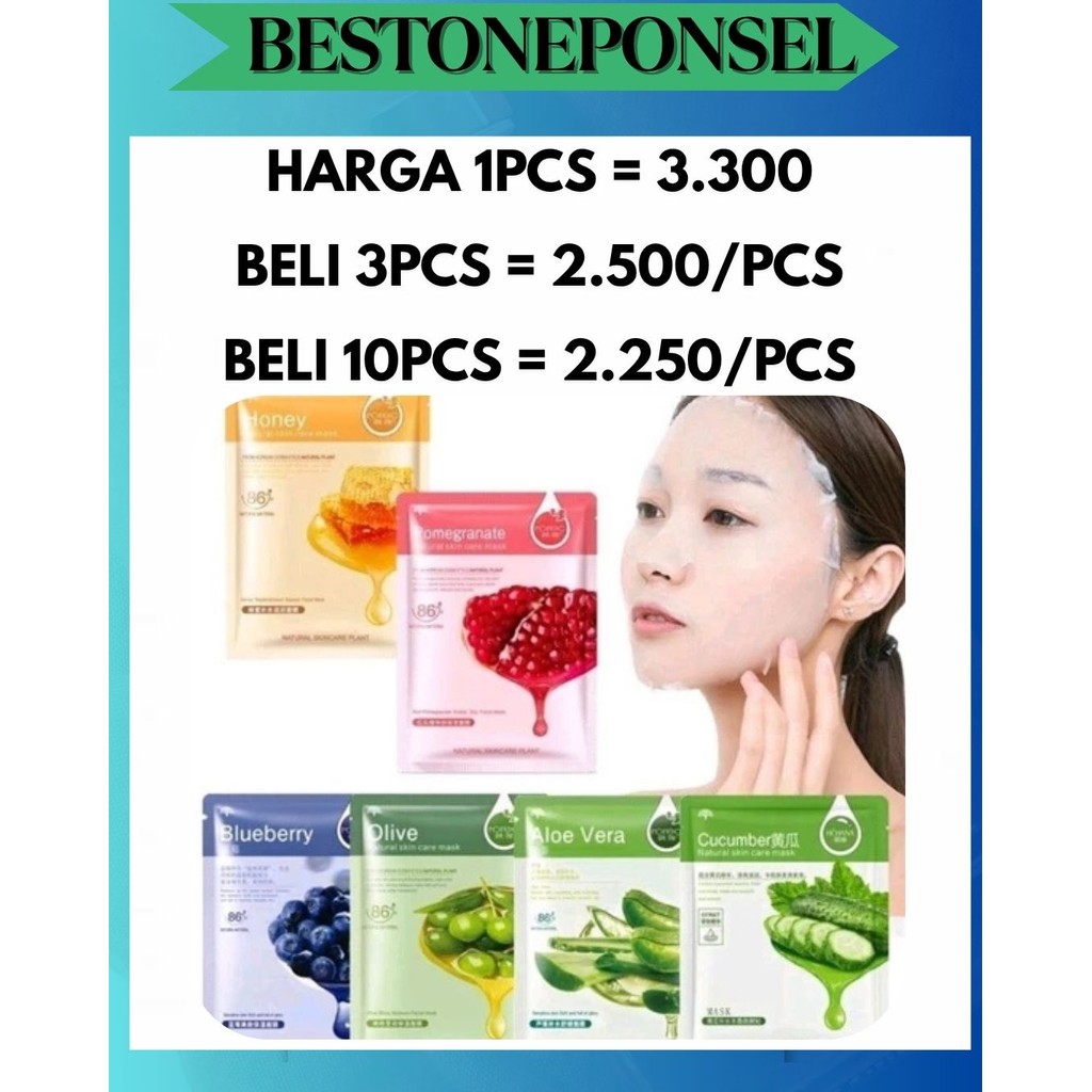 BOP HCHANA NATURAL SKIN MASK / MASKER SHEET MASK / ROREC ELDORE ORIGINAL