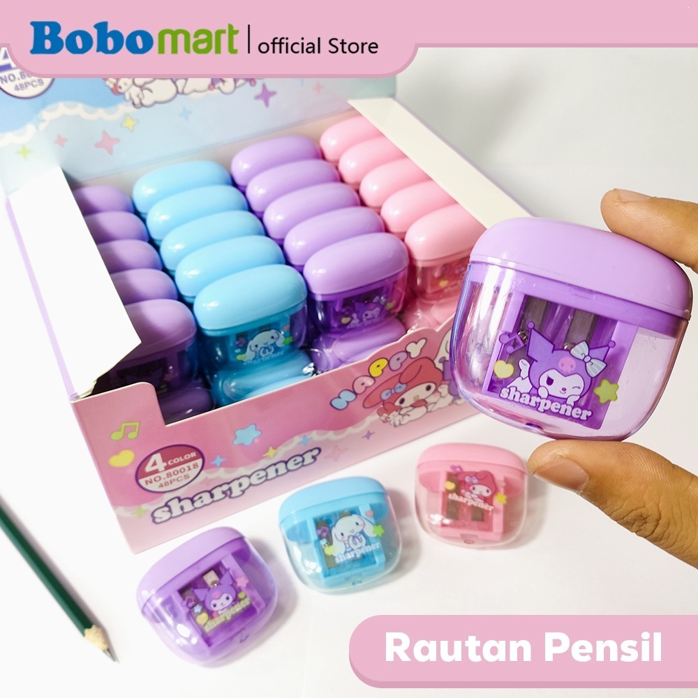 

BOBOMART Rautan Pensil Lucu 2 Lubang – Karakter Sanrio, Capybara, Labubu | Sharpener Anak Sekolah