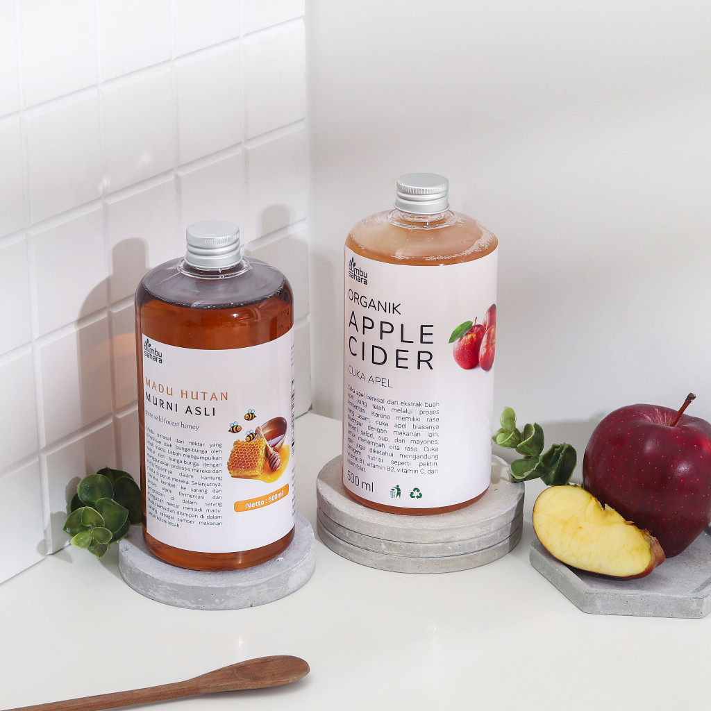 

Bumbu Sahara Cuka Apel Madu Hutan Murni 500 ML Cuka Apel Apple Cider With Mother Murni 500 ML
