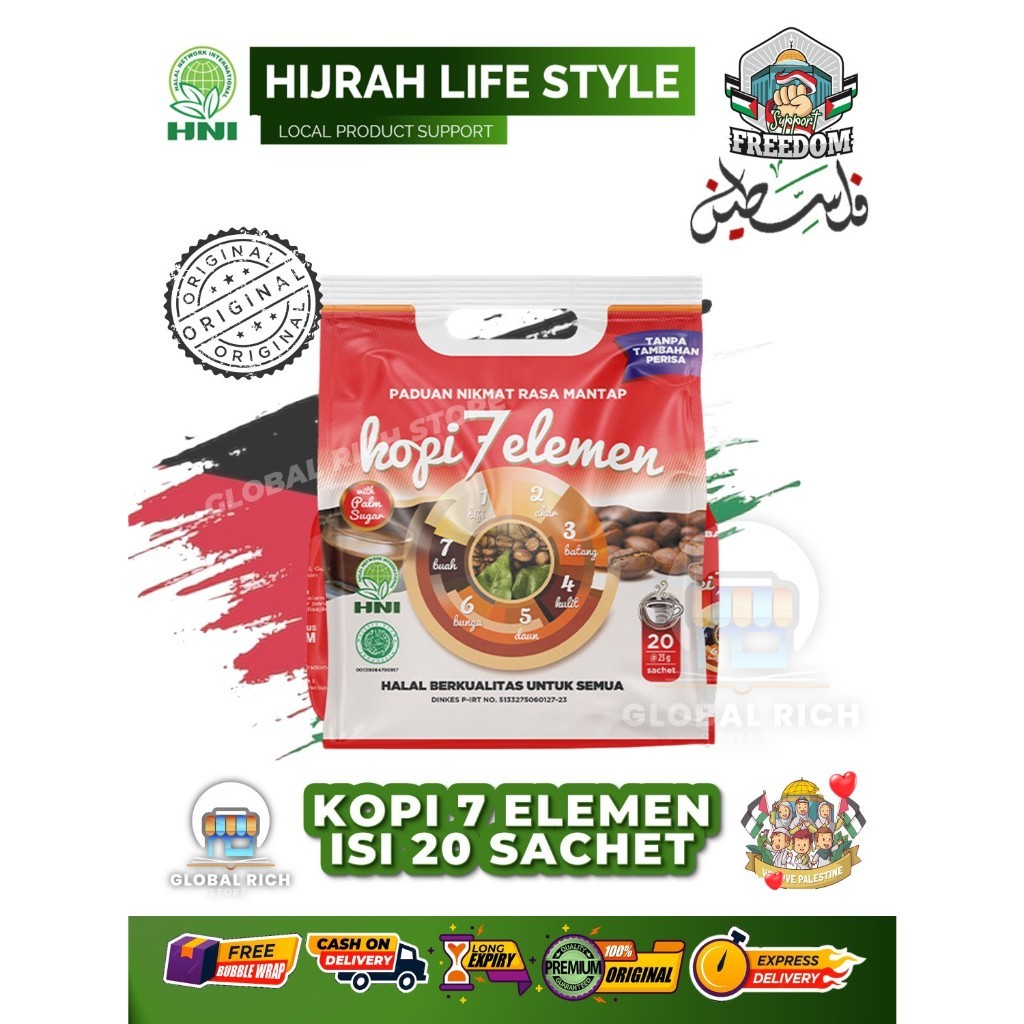 

Kopi HNI Sevel elemen | Kopi 7 Elemen [ 1 Pouch isi 20 Sachet ]