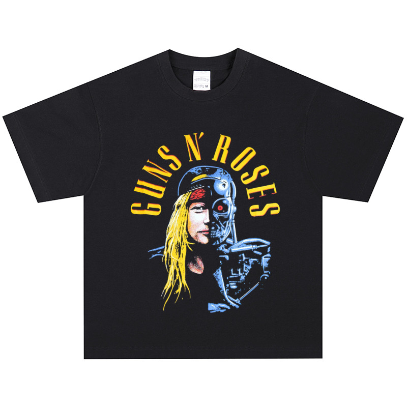 Guns N' Roses Guns N' Roses Rock Kaos Retro Amerika Lengan Pendek Vintage