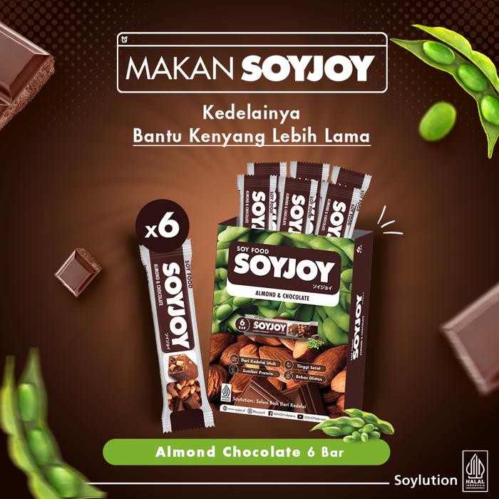 

SOYJOY Snack Bar Kedelai Almond Chocolate Box isi 6 Bar