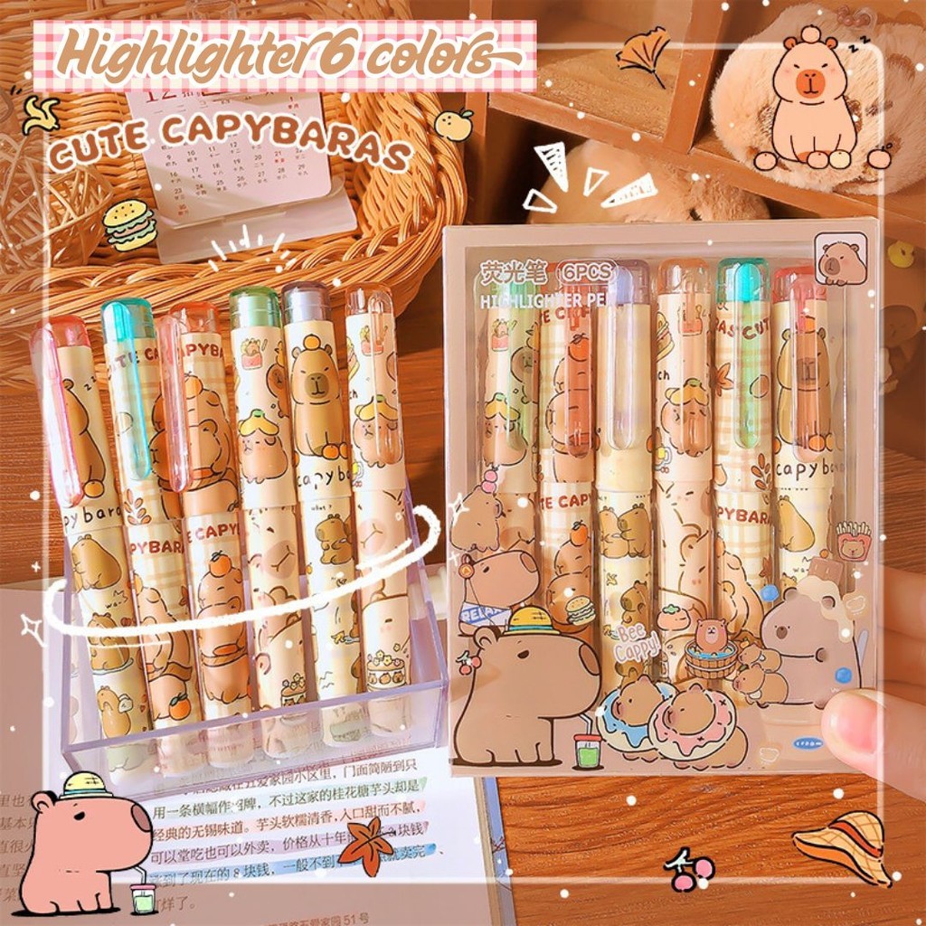 

STABILO SET CAPYBARA/ STABILO 1 SET ISI 6 PCS WARNA BERBEDA MOTIF CAPYBARA CUTE / STABILO CAPYBARA PASTEL