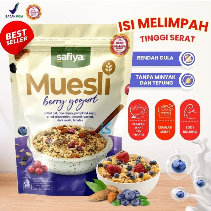 

[TERLARIS] Muesli Berry Yogurt Safiya 1 Kg Oatmeal Fruty Taste Sereal Sarapan - 1 Kg[TERLARIS ]