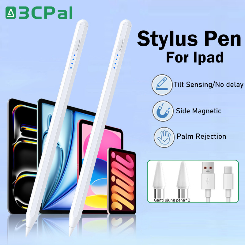 

3CPal Stylus Pen iPad with Palm Rejection Tilt Sensing Smart ipad Pensil for mini 5 6 Air3 4 5 6 Pro