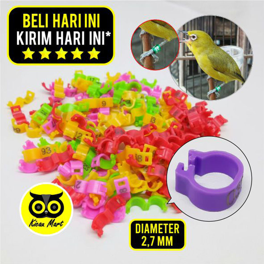 KICAU MART RING BURUNG PLECI RING JEPIT 2,7 MM 2,7MM PENGAMAN GELANG KAKI BURUNG PLECI BLACKTHROAT F