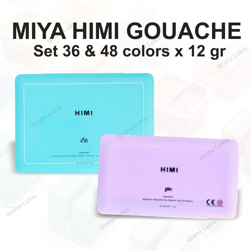 Miya Himi GOUACHE Paint set TWIN 36 / 48 colors x 12gr