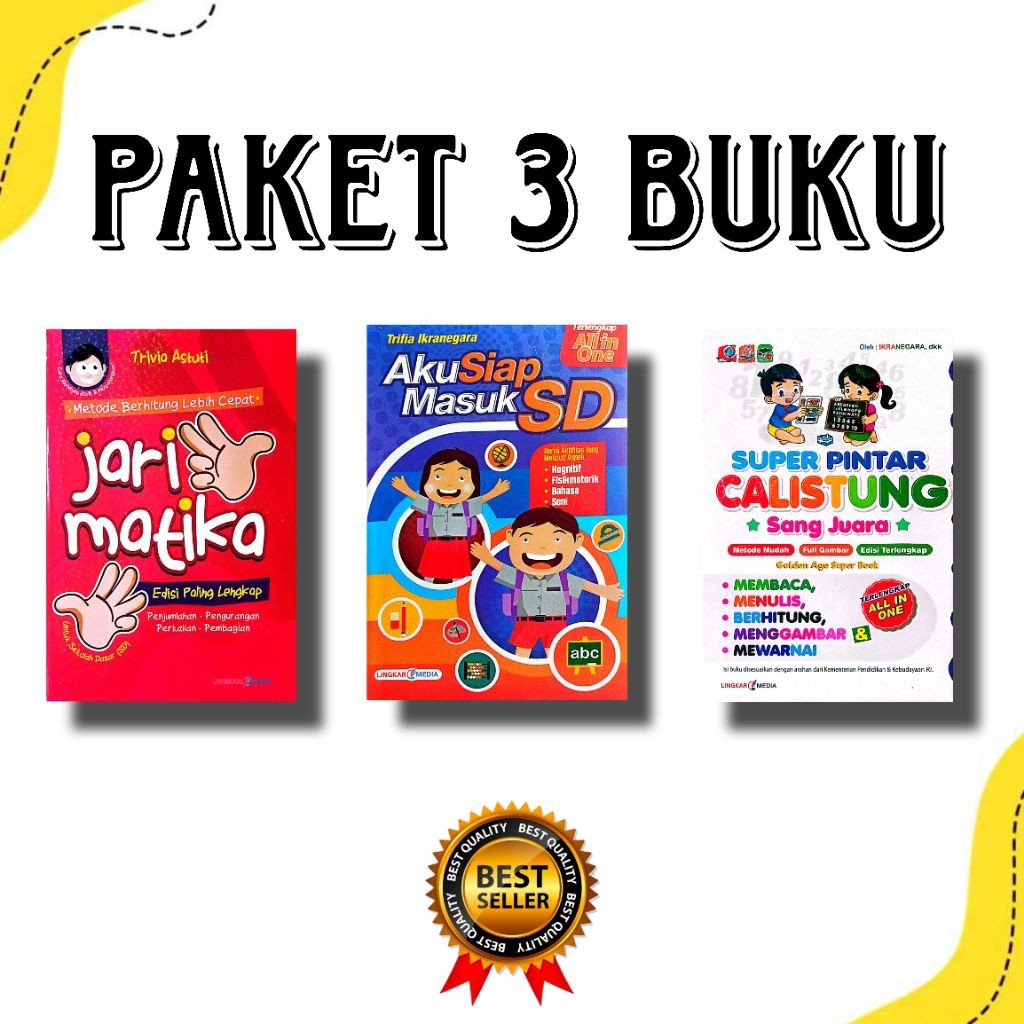 

Paket 3 Buku Anak Belajar Membaca Menulis Berhitung TK Paud & SD