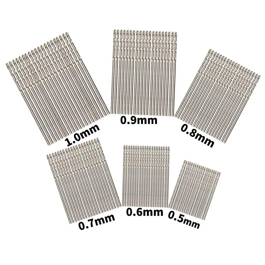 

60pcs 0.5mm 0.6mm 0.7mm 0.8mm 0.9mm 1mm HSS Straight Shank Twist Drill Walnut Vajra Bodhi Pearl Beads Punch Tiny Little Bit