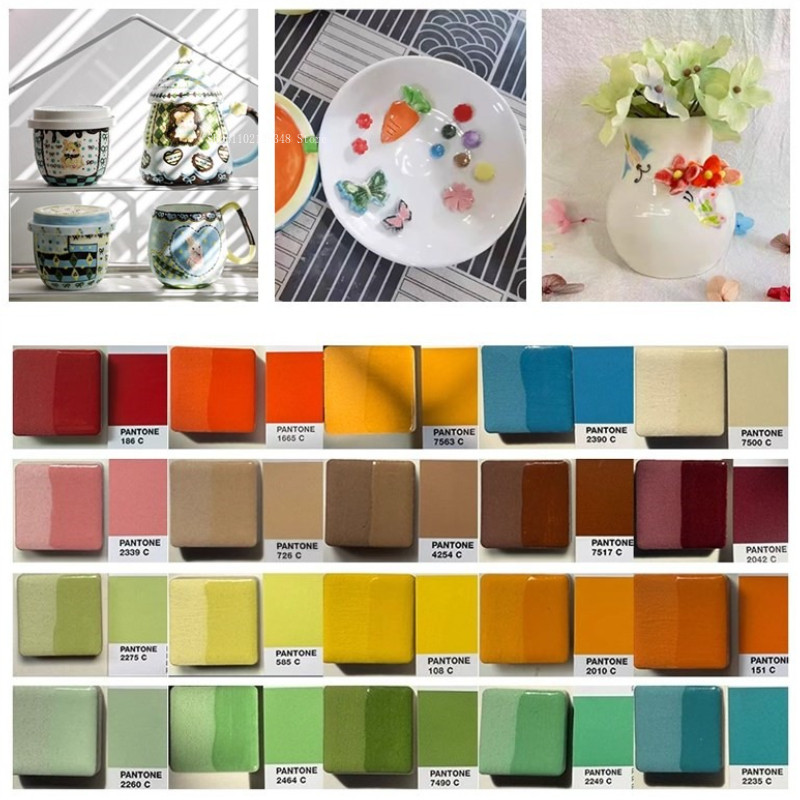 

12-color/set Underglaze Color Concentrate/Handmade DIY Pottery Ceramic Painting Paint Hand-painted Flowerpot Pigment 1050-1280 ℃